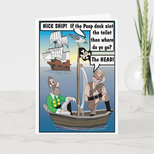 POOP ON HEAD JOKE. CARD (Front)