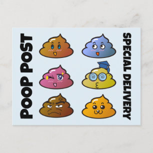 POOP RAINBOW COLORS FUNNY POSTCARD