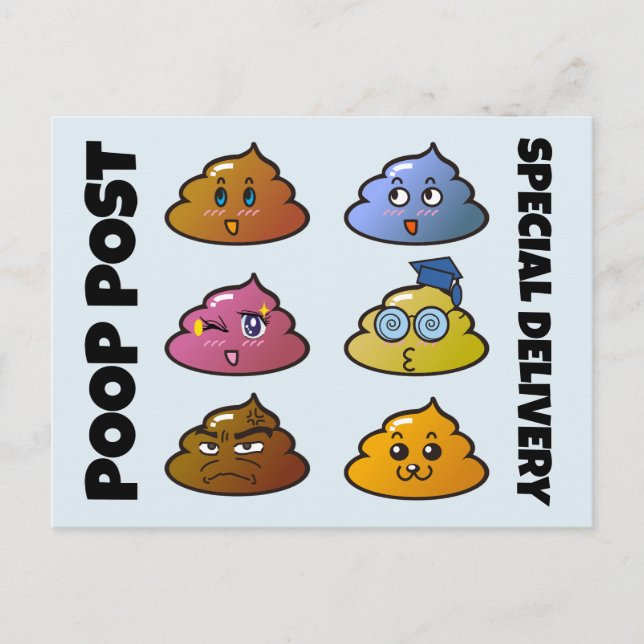POOP RAINBOW COLORS FUNNY   POSTCARD (Front)