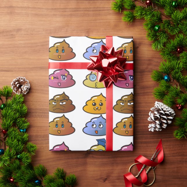 POOP RAINBOW COLORS FUNNY WRAPPING PAPER (Holiday Gift)