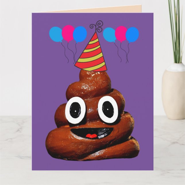 POOP SMILE FUNNY ANNIVERSAIRE GRANDE CARTE DE RECO (Devant)