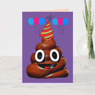 POOP SMILE FUNNY BIRTHDAY GREETING CARD