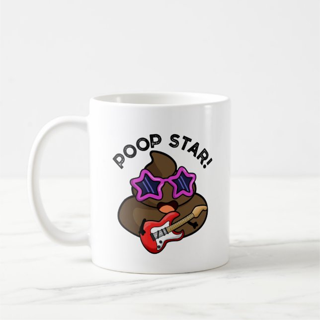 Poop Star Funny Pop Star Pun  Coffee Mug (Left)