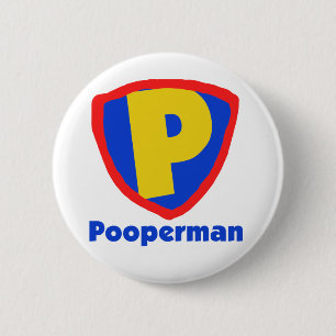 Pooperman 2 Inch Round Button