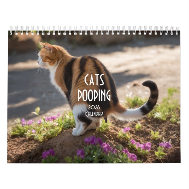 Pooping Cats Calendar 2026 (Cover)