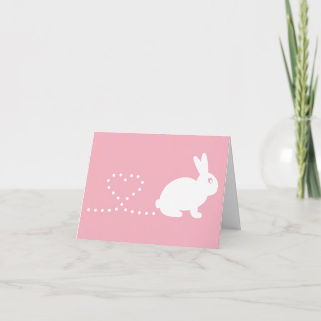 Pooping Heart Rabbit Greetings Card (Front)