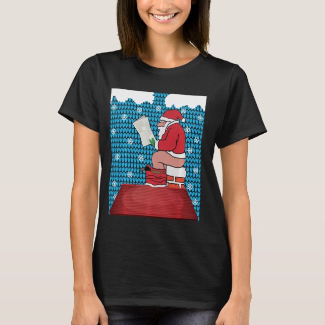 Pooping Santa Claus Ugly Christmas Sweater (Front)