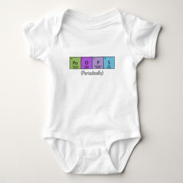 Poops Periodically Baby Bodysuit (Front)