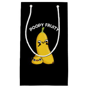 Poopy Fruity Funny Fruit Banana Pun Dark BG Small Gift Bag