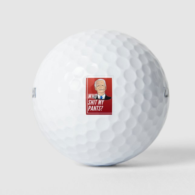 Poopy Pants Biden Golf Balls (Front)