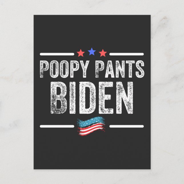 Poopy Pants Biden Holiday Postcard (Front)