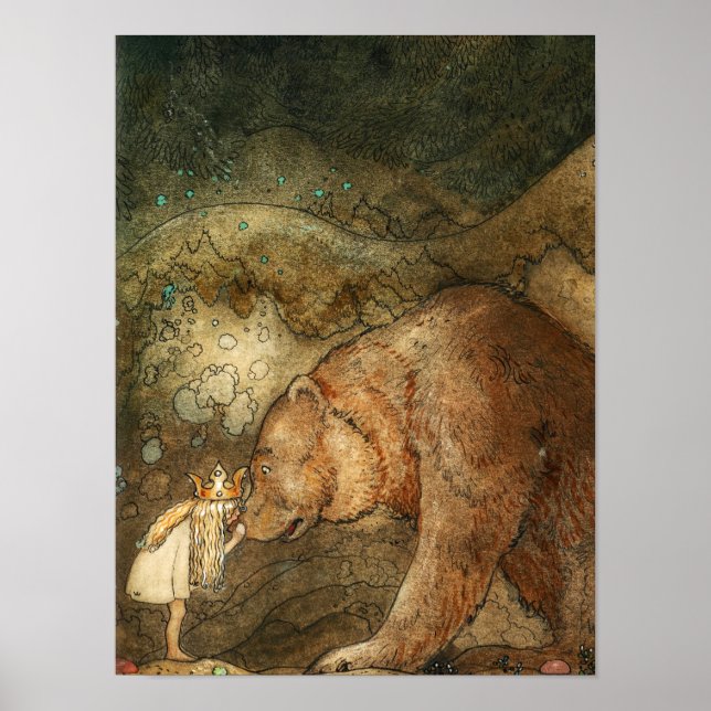 Poor Little Bear, 1912 by John Bauer Poster (Front)