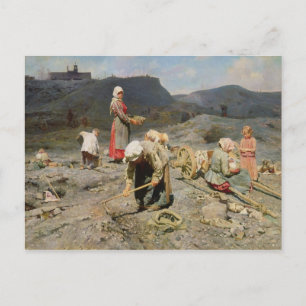 Poor People Gathering Coal Postcard