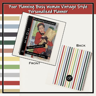 Poor Planning Busy Woman Vintage Style Shopping Planner