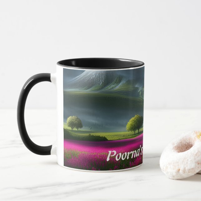 Poorna's Morning Tea Personalized Customizable Mug (With Donut)