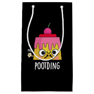 Poot-ding Funny Pudding Fart Pun Dark BG Small Gift Bag