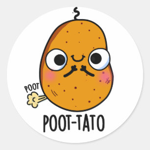 Poot-tato Funny Farting Potato Pun  Classic Round Sticker