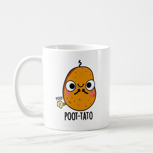 Poot-tato Funny Farting Potato Pun  Coffee Mug (Left)