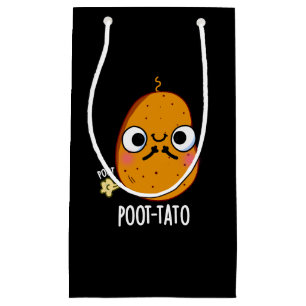 Poot-tato Funny Farting Potato Pun Dark BG Small Gift Bag