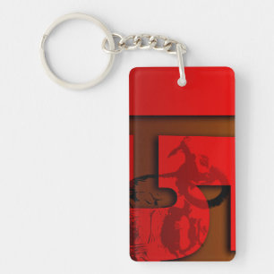 Pop 2015 Goat Year Monogram double-sided Keychain