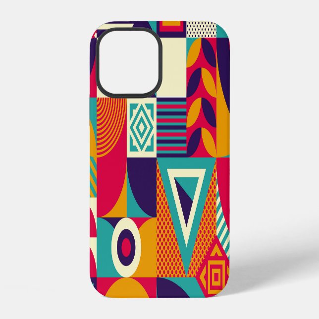 Pop abstract geometric shapes, seamless pattern. iPhone case (Back)