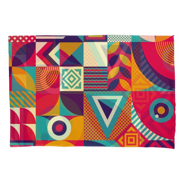 Pop abstract geometric shapes, seamless pattern. pillowcase (Front)