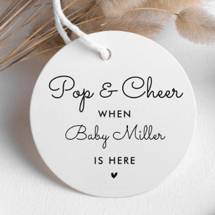 Pop And Cheer When Baby Is Here Baby Shower Favour Favour Tags