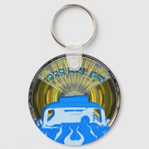 Pop Art 1955 Bel Air Blue Keychain