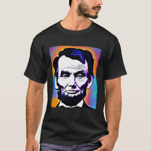 Pop Art Abraham Lincoln 4th of July Design T-Shirt
