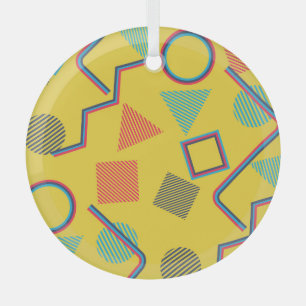 Pop Art: Abstract Colourful Seamless. Glass Ornament
