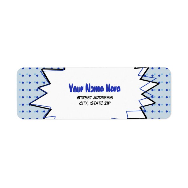 Pop Art Address Label - Blue (Front)