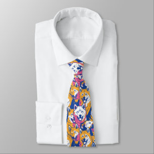Pop Art Akita Dog Colourful Pattern Tie