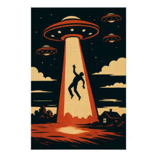 Pop Art Alien Abduction Poster