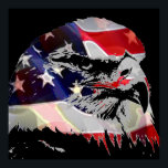 Pop Art American Flag Eagle Leadership Poster<br><div class="desc">Freedom & Courage Motivational  Eagles Images - Fearsome Patriotic Eagle - Pop Art Syle American Eagle Landing Image - Sephia Brown Tones Watercolor Effect American Bald Eagle - Fearless American Bald Eagle: Flying American Eagle Pictures - The bald eagle is the national bird and symbol of the USA.</div>