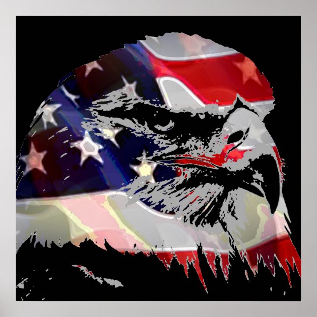 Pop Art American Flag Eagle Leadership Poster (Front)