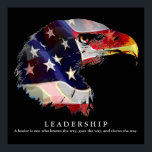 Pop Art American Flag Eagle Leadership Poster<br><div class="desc">Freedom & Courage Motivational Eagles Images - Fearsome Patriotic Eagle - Pop Art Syle American Eagle Landing Image - Sephia Brown Tones Watercolor Effect American Bald Eagle - Fearless American Bald Eagle: Flying American Eagle Pictures - The bald eagle is the national bird and symbol of the USA.</div>