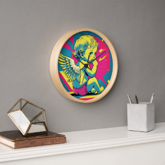 Pop Art Angel Wall Clock　ポップアート風エンジェル壁掛け時計 Clock