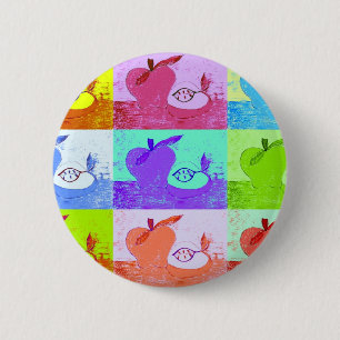 Pop Art Apple 2 Inch Round Button