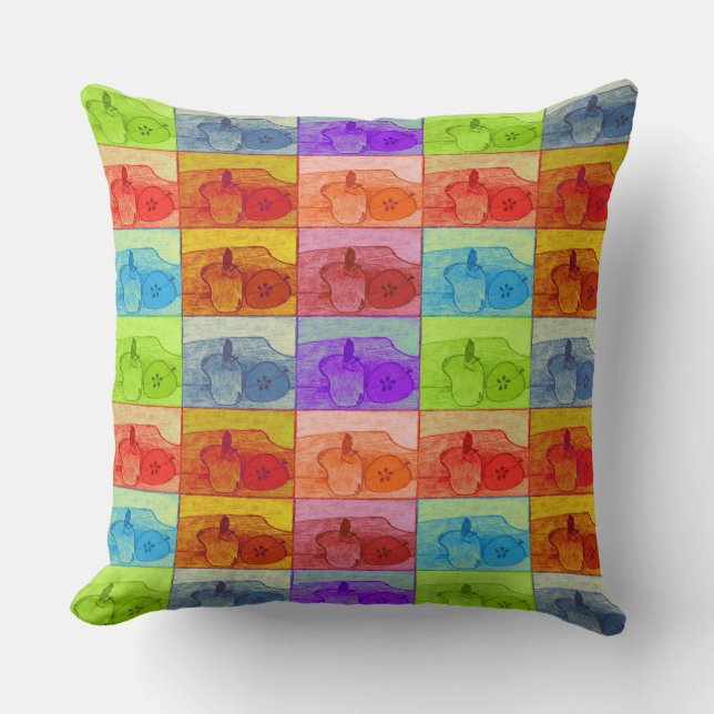 Pop Art Apple Accent Pillow (Front)