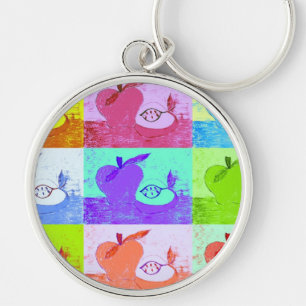 Pop Art Apple Keychain