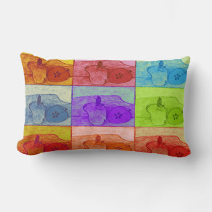 Pop Art Apple Lumbar Accent Pillow