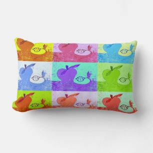 Pop Art Apple Lumbar Accent Pillow