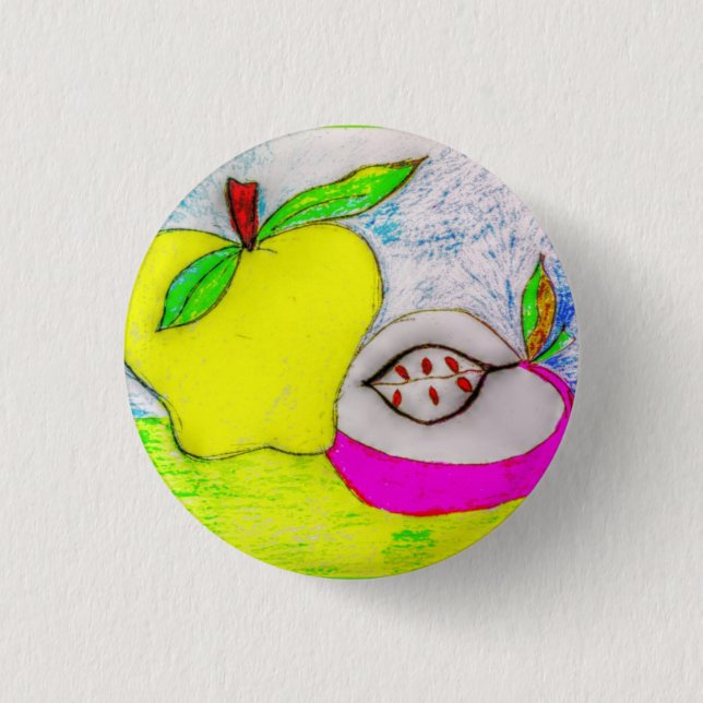 Pop Art Apples 1 Inch Round Button (Front)