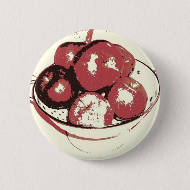 Pop Art Apples 2 Inch Round Button (Front)