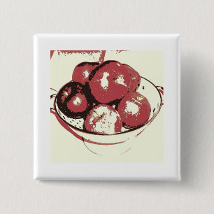 Pop Art Apples 2 Inch Square Button