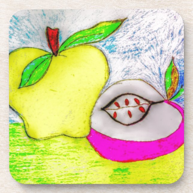 Pop Art Apples Beverage Coaster (Front)
