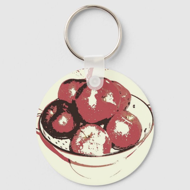 Pop Art Apples Keychain (Front)