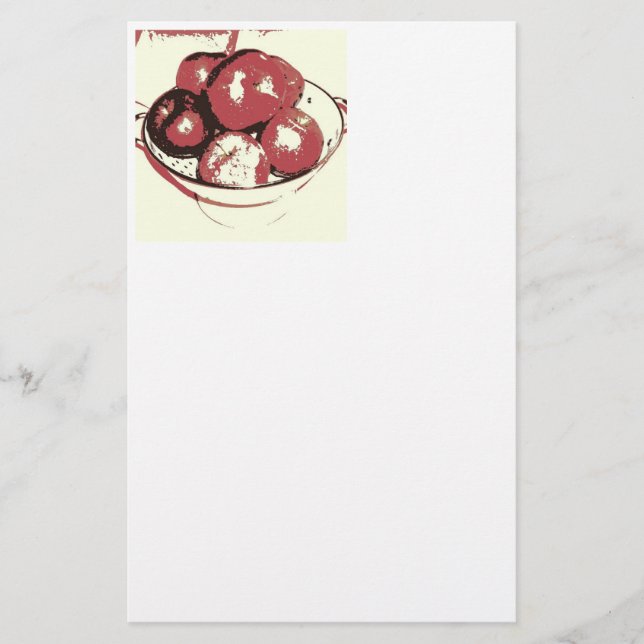 Pop Art Apples Stationery (Front)