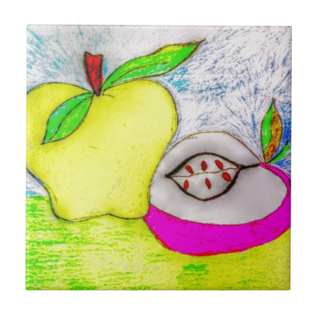 Pop Art Apples Tile (Front)