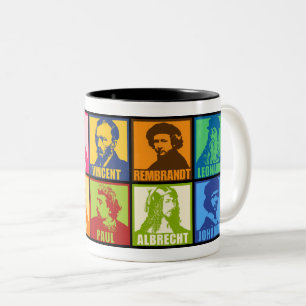 Pop Art Artists   Colourful Mod Two-Tone Coffee Mug